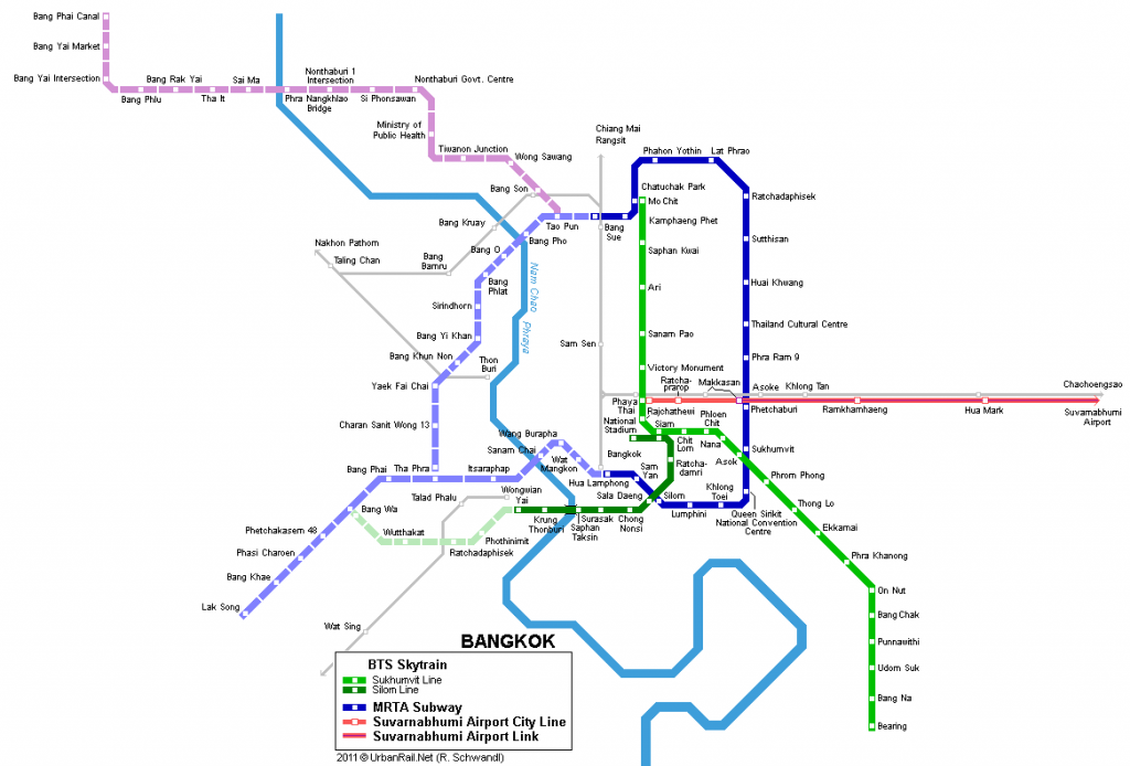 Plánek metra v Bangkoku