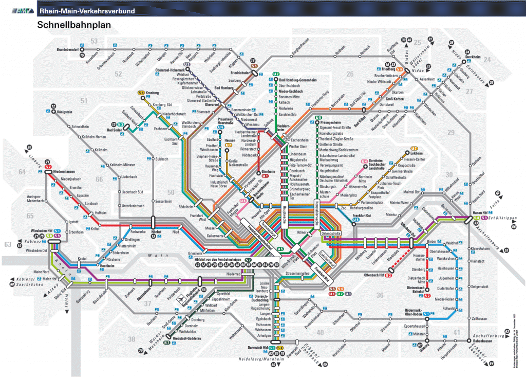 Plánek metra ve Frankfurtu