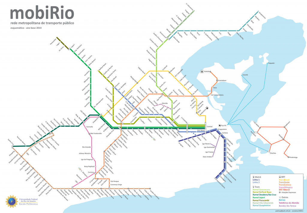 Mapa metra v Rio de Janeiru