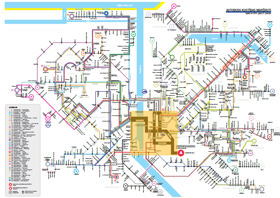 MHD v Rize - Mapa aktuálních autobusových spojů