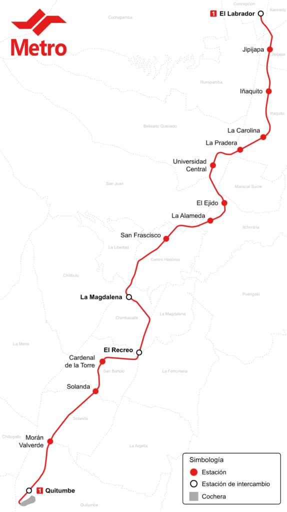 Mapa metra v Quito